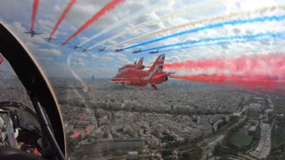 RAF Red Arrows Perform Flypast Over Paris