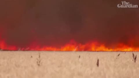 Spain: man caught in wildfire escapes with clothes ablaze