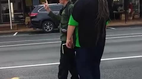 Street Preacher gets assaulted by Security Guard - New Zealand