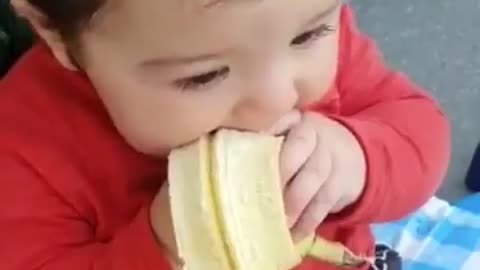 Cutest Baby Boy Ever Chows Down On Tasty Banana