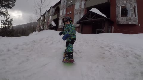 Dad Builds Backyard Ramp For 1-Year-Old Snowboarder