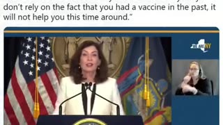 NY Governor Kathy Hochul Tell everybody don't rely on the fact that you had a vaccine in the past