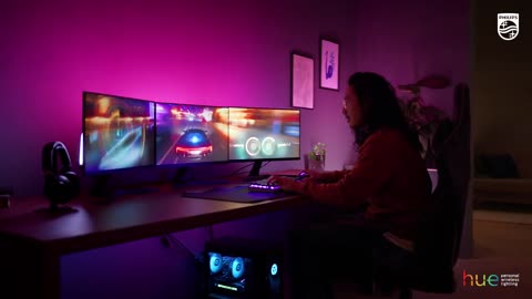 Philips Hue Play Gradient Lightstrip für drei Monitore