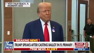 President Trump Speaks after Casting Vote in FL Primary.