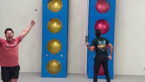 play with balloons and machine