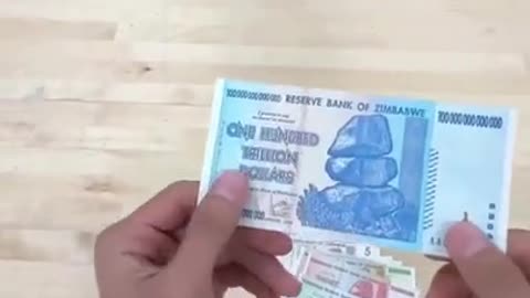 Zimbabwean dollars (a country with hyperinflation)