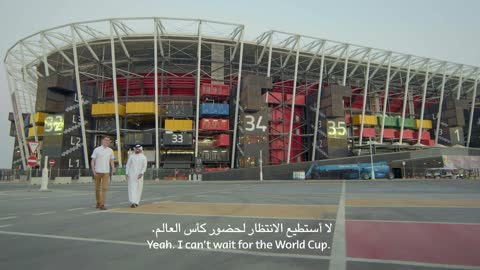 Majed and Brian collect points to protect the environment on their trip to Stadium 974 _ #Qatar2022