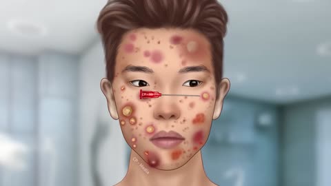 ASMR Treatment acne and seborrheic dermatitis on the face, remove blackheads
