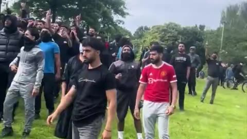 NOW - Armed mob of migrants has taken to the streets of Stoke, England