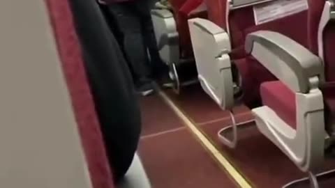 video has emerged from a Chinese airline in January showing a plane erupting into panic.