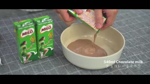 Choclate milO pudding in 15 minutes (2 ingredients)