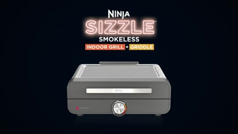 Ninja GR101 Sizzle Smokeless Indoor Grill & Griddle, 14'' Interchangeable Nonstick Plates