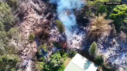 Drone video - Kula fire damage in Maui, Hawaii