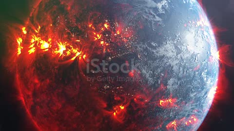 Burning planet Earth. Nasa Public Domain Imagery stock video Globe