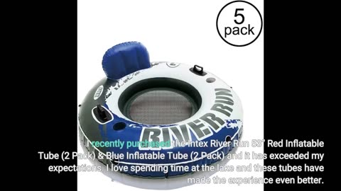 View Ratings: Intex River Run 53” Red Inflatable Tube (2 Pack) & Blue Inflatable Tube (2 Pack)