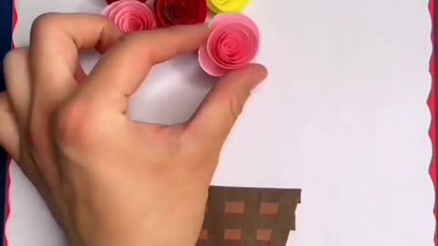 How to Make a beautiful paper flowers with vase