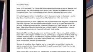 Magnus Carlsen has officially accused Hans Niemann of cheating.