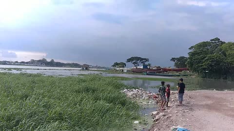 This is my country Bangladesh. And this our River Dhaleshwari.