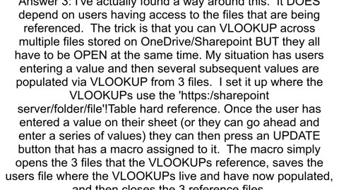 Excel VLOOKUP files in sharepoint