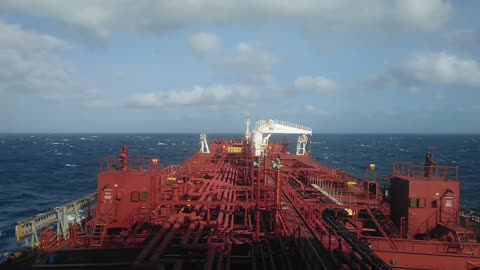 Oil Chemical Tanker on the waves