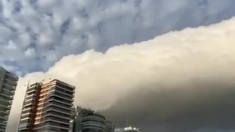 Crazy clouds formation over beach Rio de janerio