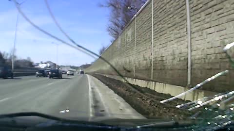 Flying Roof Ice Wrecks Windshield