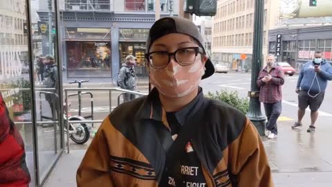 Portland Oregon Antifa protesting Powell Book Store