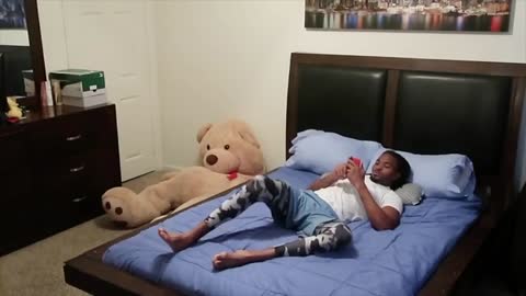 teddy bear prank on boyfriend