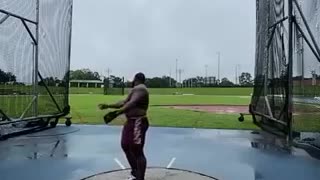 This Tyson DuPont’s incredible hammer throw.