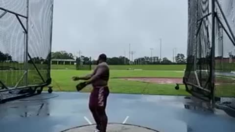 This Tyson DuPont’s incredible hammer throw.