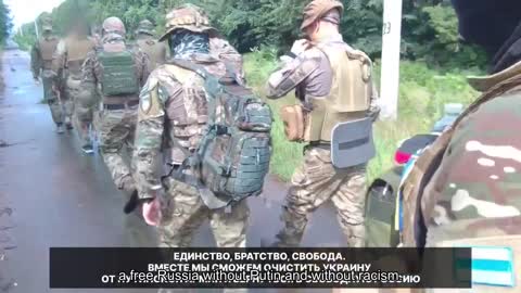 Recruits of the Legion "Svoboda Rossii" as part of the Armed Forces of Ukraine are undergoing a cou