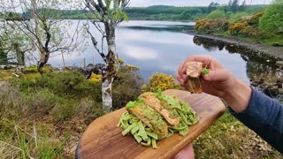 Boys will be Boys | Green Pesto Pasta with Salmon. ASMR Off-road Cooking