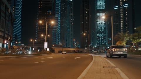 Dubai Roads - a day and night view