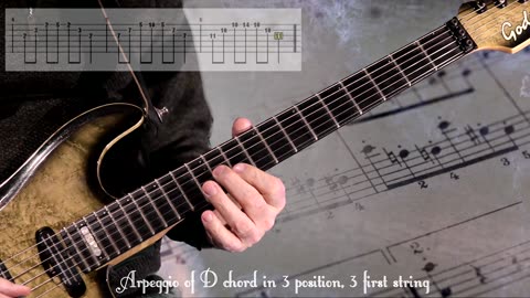 Chord in D with the first 3 strings