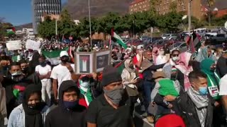 Hundreds showed up to join the Palestine Solidarity Campaign Cape Town as they march Parliament