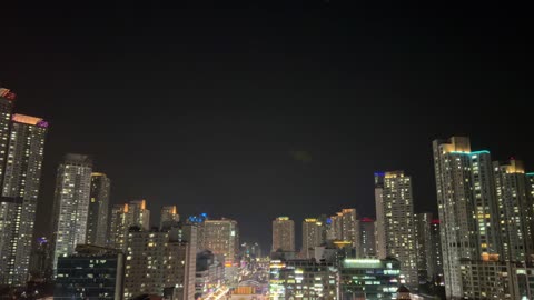 Night view of a city in Incheon, Korea