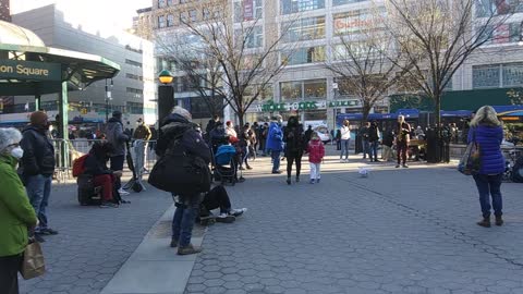 Vending and busking at Union Square Park, NYC