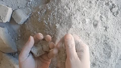 Edible clay Chunks crumbling on floor