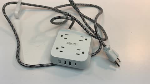 Power Strip USB A C Ports Outlet Surge Protector Charging Station Braided Extension Cord 4 USB A 1 C