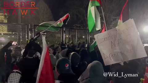 protesters broke through the outer security gate at the white house last night...