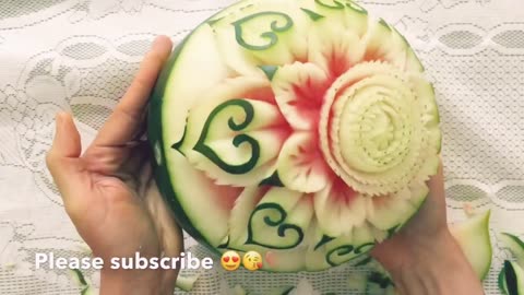Wonderful mixed basic design in Watermelon Carving