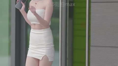 Chinese long legs sexy short skirt beauty model