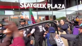 Nets fans storm Barclays Center in support of Kyrie Irving