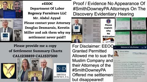 Regency Furniture LLC Victim Settlement Never Paid / Smith Downey PA / EEOC / DLLR / BBB / Tully Rinckey PLLC / Supreme Court / State BAR Counsel / President Duterte / President Marcos Jr. / President Trump / President Biden