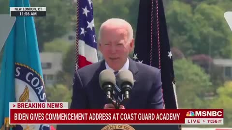 Biden Has Awkward "Please Clap" Moment During Coast Guard Address