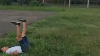 russia somersault jumping summer vacation