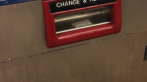 Rat crawls inside atm change and receipt slot, tail sticking out