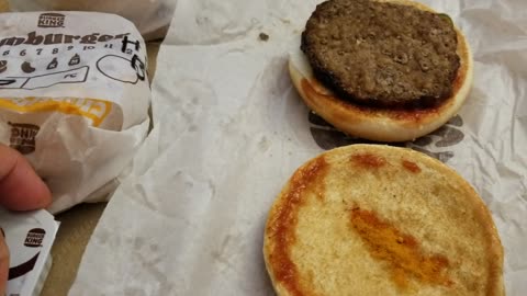 Burger King Hamburger with extra BBQ sauce