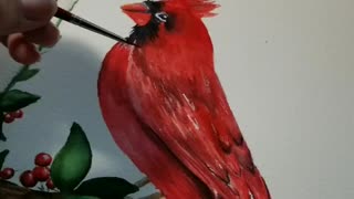 Cardinal Watercolor Painting