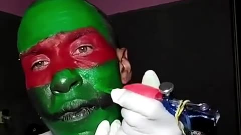 Painted his face